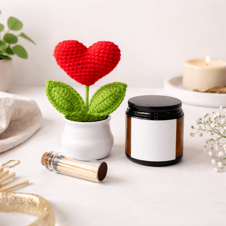 Curated gift bundle featuring personalized mugs and candles